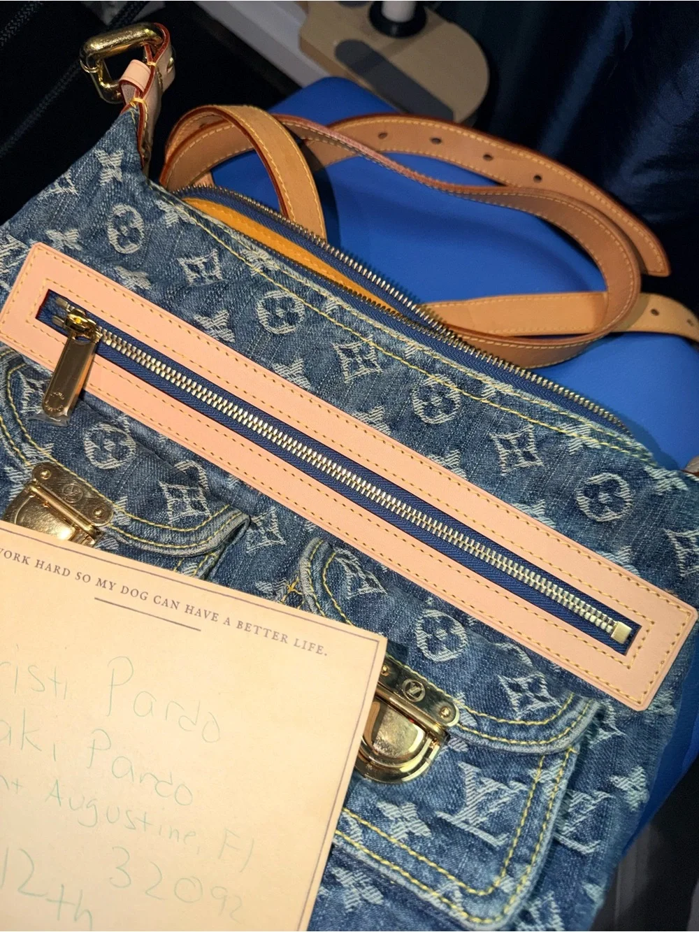 Louis Vuitton Denim Monogram Crossbody original Baggy PM